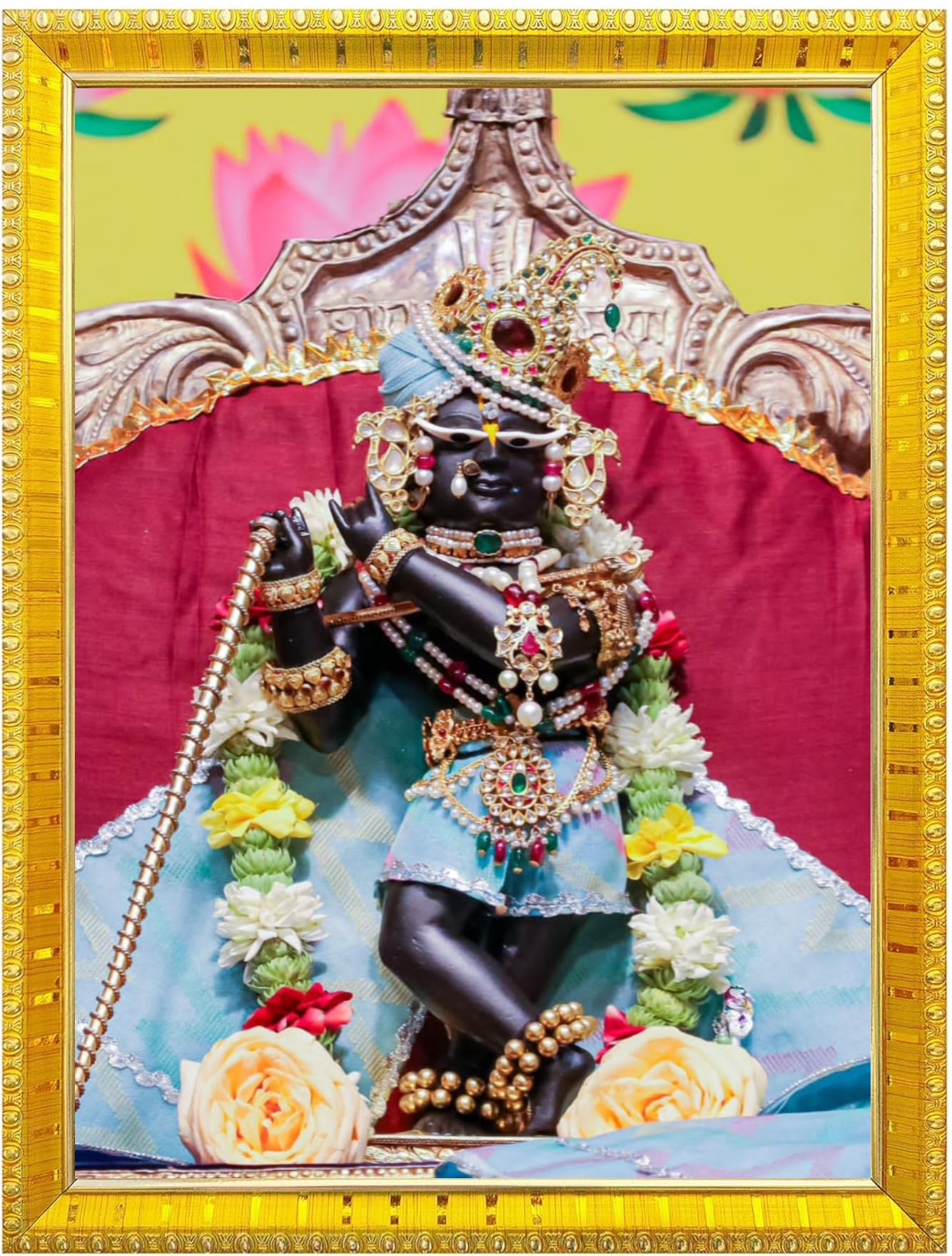 NOKKES Radha Raman Vrindavan Radha Raman Thakur Ji Photo Frames Religious Photo frame 5X7 Inch Photo Frame_QWW38