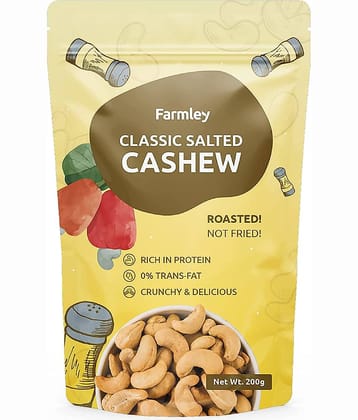 Farmley Premium Classic Salted Roasted Dry Nut Cashew Snacks 200 gm | Rich in Protein | Crunchy & Delicious