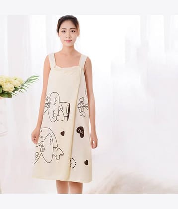 Poorak Yellow Free Size Bathrobe ( Pack of 1 )