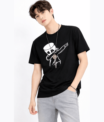 attitude start of fashion Men Polyester Regular Fit Printed T-Shirt ( Black )