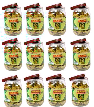 Okayango Green Chilli Banana Chips, 300g, Pack of 12