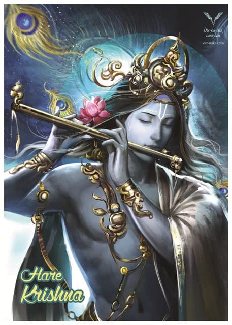 Vimanika Comics Lord Hare Krishna Printed Poster Pack of 1 Pcs
