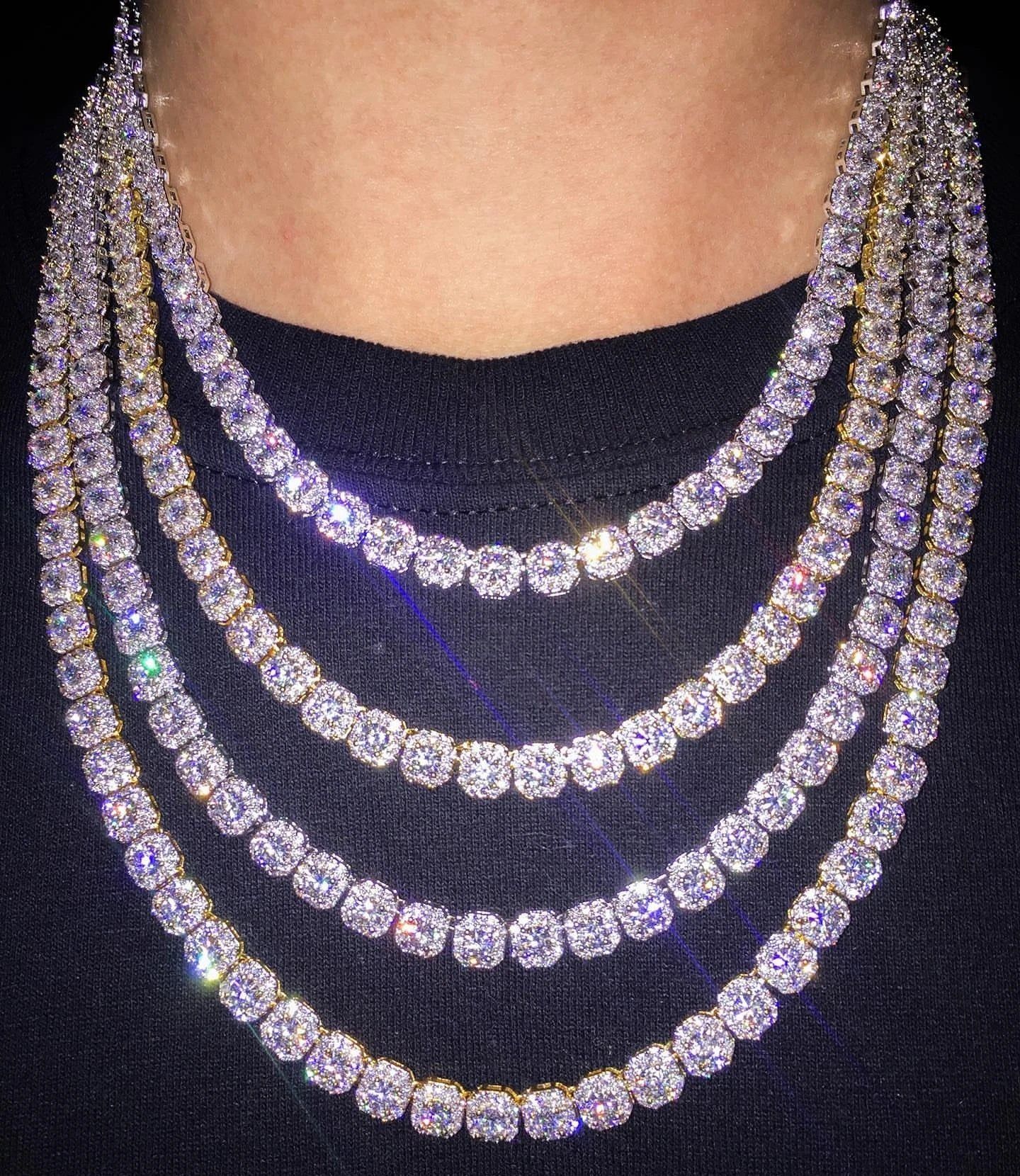 Promotion Iced out bling fashion hip hop fashion women men choker jewelry micro pave cz cluster square 8mm tennis chain necklace