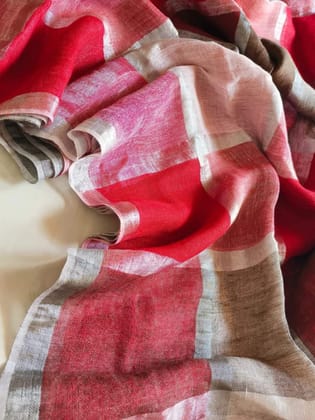 PURE LINEN CHECKSAREE