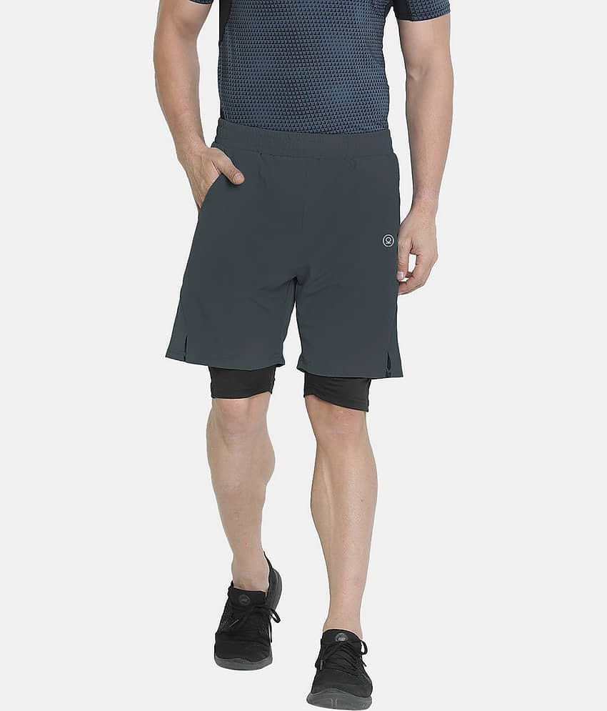 Chkokko - Dark Grey Polyester Men's Shorts ( Pack of 1 )