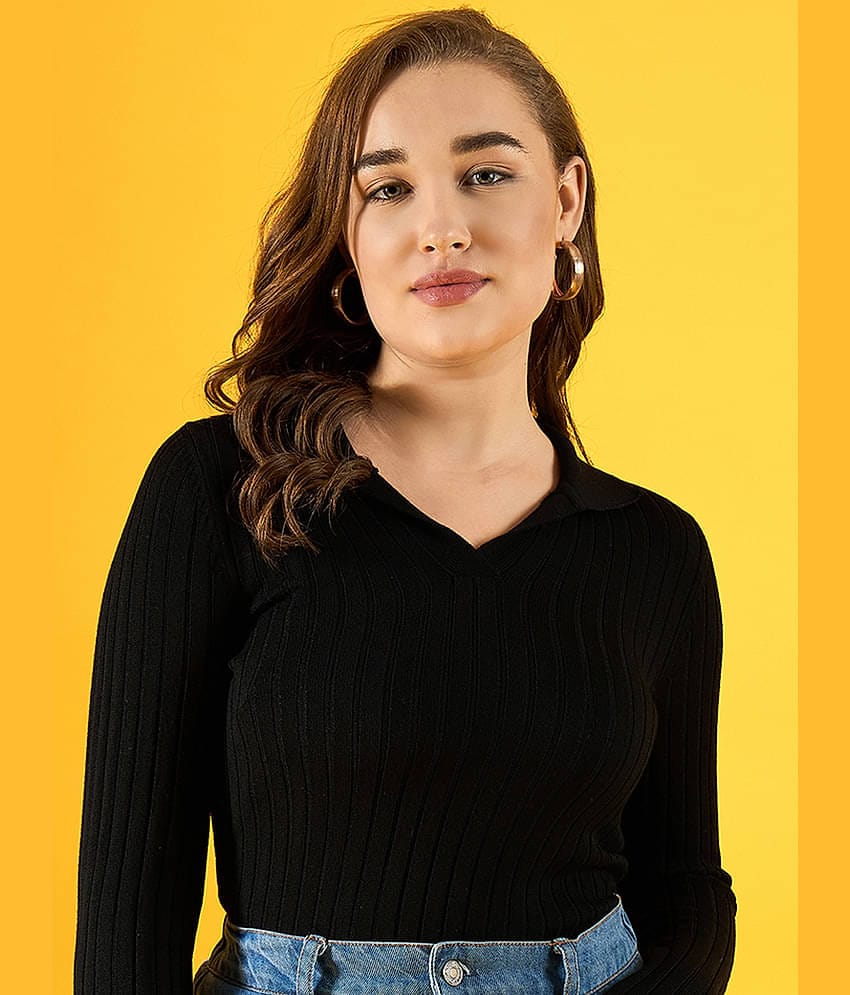 98 Degree North Cotton Regular Collar Women's Pullovers - Black (Pack of 1)