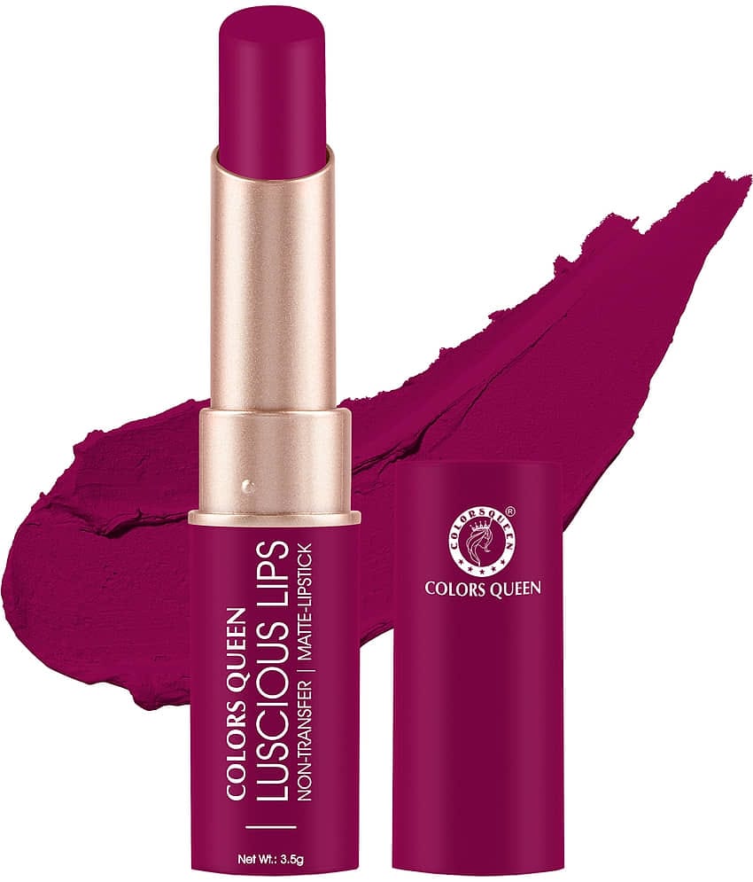 Colors Queen Luscious Lips Non Transfer Creamy Matte Lipstick 3.5g, Brink of Pink (Shade - 07)