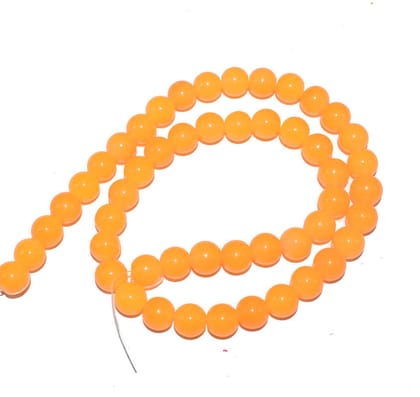Yellow Round Painted Glass Beads For Jewelry Making , (10 MM) ,BWGB-235-1 String in 80 Pieces / 10 MM