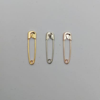 Gold - Copper - Silver - 3 Color Safety Pins - Pack of 24 Pieces - 24 mm Long - Ultra Small - Special Look Stainless Steel Color Pin - Used as Saree Pin - Dupatta Pins - Crafts - Stylish Shine