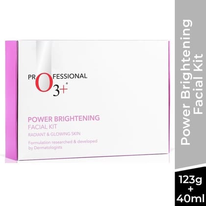 O3+ Power Brightening Facial Kit For Dull & Uneven Skin (123gm+40ml)-default title
