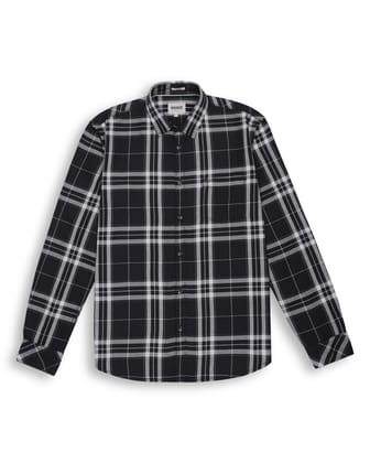 INDIGO CHECKS SHIRT IN BLACK-M