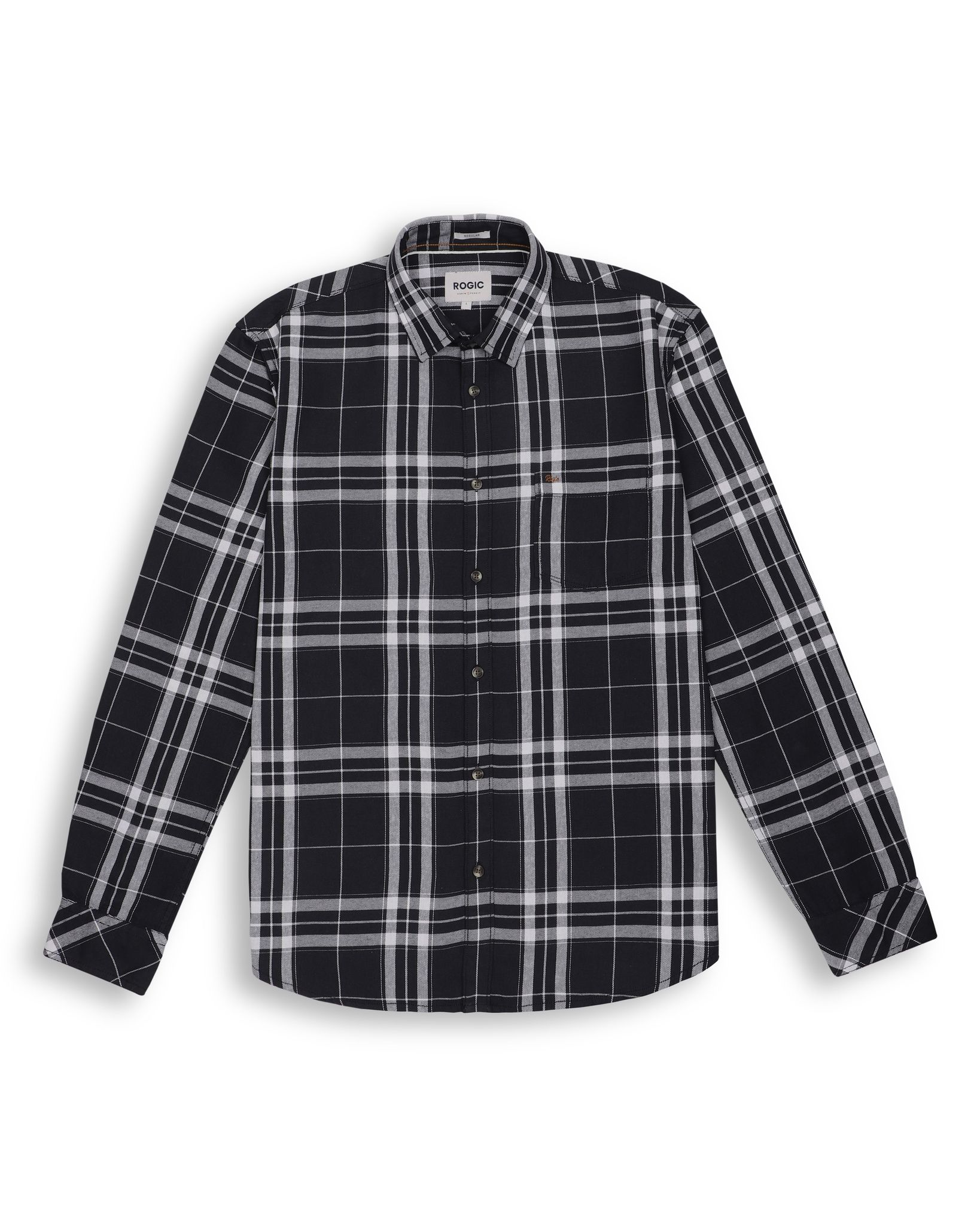 INDIGO CHECKS SHIRT IN BLACK-M