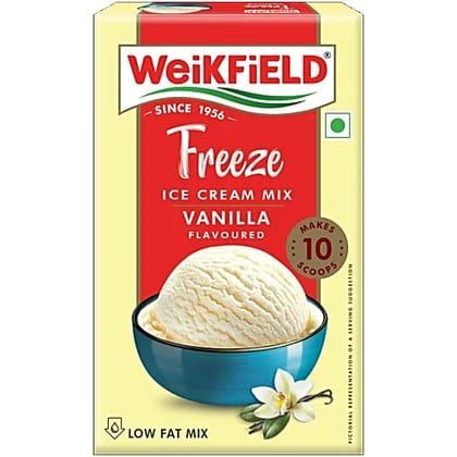 Weikfield Freeze Ice Cream Mix Powder - Vanilla Flavour, 100% Vegetarian, 100 g Carton