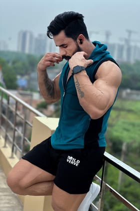 Alpha Sleeveless Dual Color Jacket (Dark Teal)-S