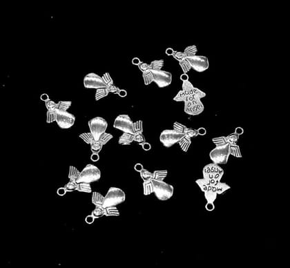 Silver Mini Metal Alloy Charms Silver Smooth Finish Use For Jewelry Makings , CHS-016-Per Packet of Approx 55 Pcs (50 Gram) / 17 MM