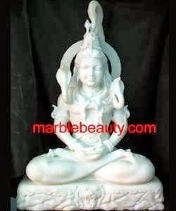 Serene Meditating Shiva Marble Statue - Handcrafted in Jaipur