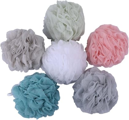 Elecsera Round Bath Sponge Loofah/Back Scrubber For Women And Men (Random Colour) Set Of 5