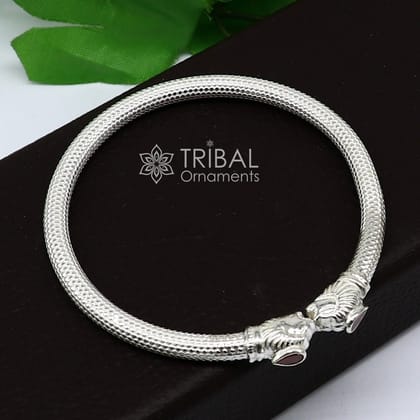 925 sterling silver handmade lion face design cultural trendy kada bracelet for men's and girl's, best delicate Light weight jewelry nsk663