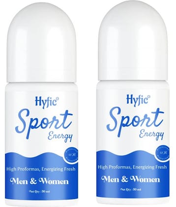 HYFIC sport Unisex Fresh Underarms Roll-On Deodorant - All-Day Protection, Sweat & Odor Control Licorice Extract and Menthol for Cooling Freshness men & women pack of 2