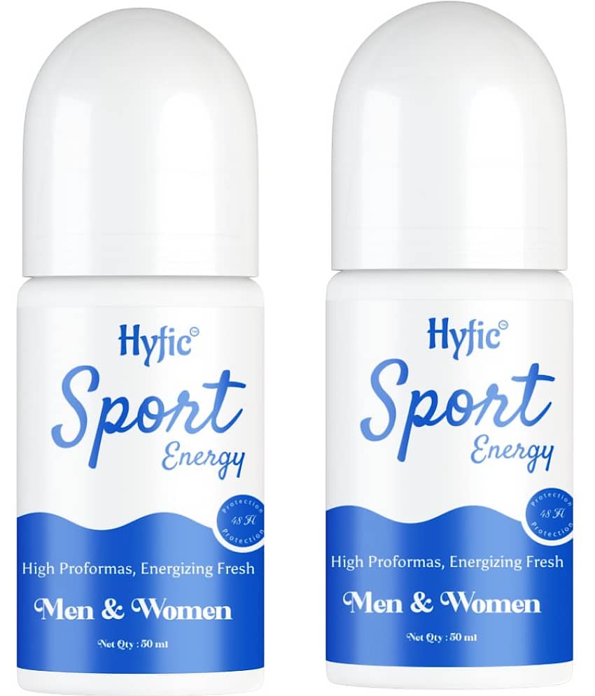 HYFIC sport Unisex Fresh Underarms Roll-On Deodorant - All-Day Protection, Sweat & Odor Control Licorice Extract and Menthol for Cooling Freshness men & women pack of 2