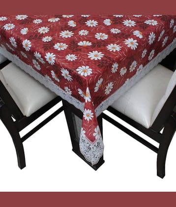 CreadCraft Printed PVC 4 Seater Rectangle Table Cover ( 150 x 105 ) cm Pack of 1 Multi