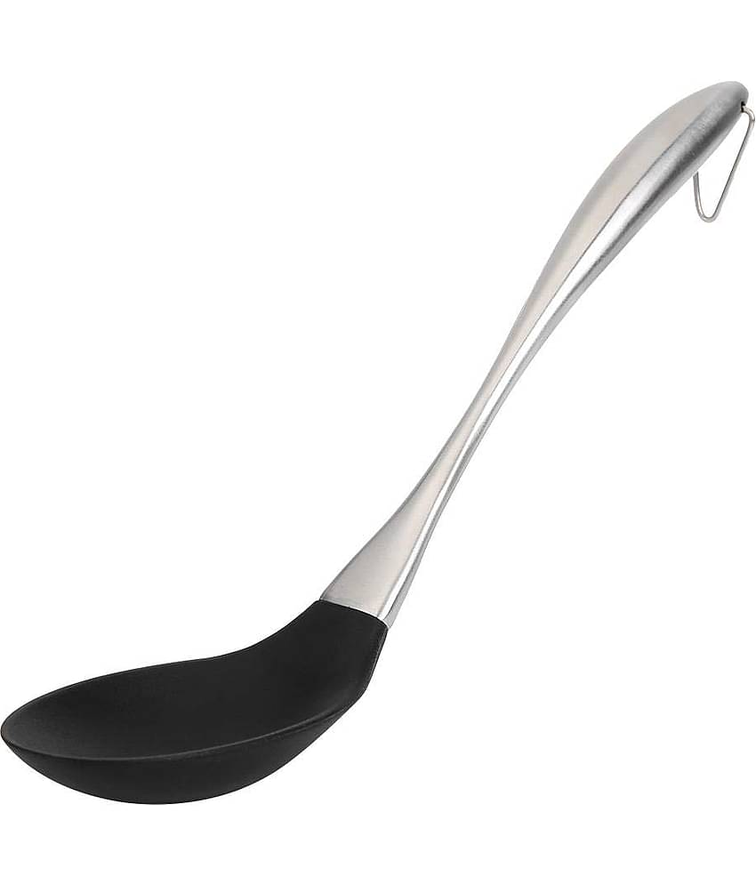 Baskety Black Silicone Spoon Stainless Steel Serving Spatula ( Pack of 1 )