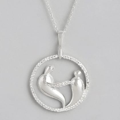 silver love birds necklace-Necklace