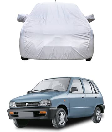 AutoRetail Car Body Cover for Maruti Suzuki 800 [1997-2000] With Mirror Pocket ( Pack of 1 ) , Silver