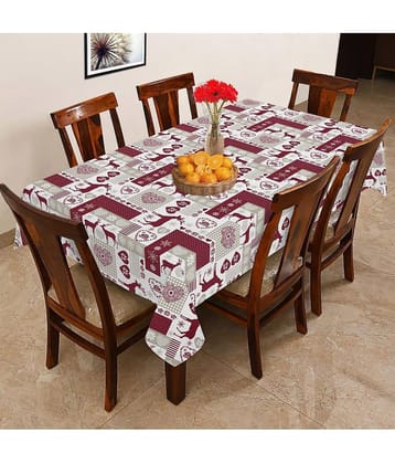 Oasis Hometex Printed Cotton 6 Seater Rectangle Table Cover ( 178 x 152 ) cm Pack of 1 Multi
