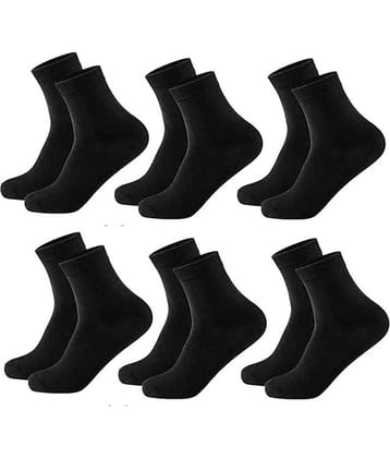 BAYEMA Pack of 6 Men's Cotton Ankle Length Socks ( Black )