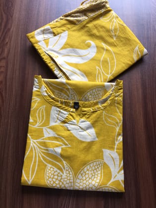 Lily Flower - Yellow - Cord Set - Pure Cotton-40 - L