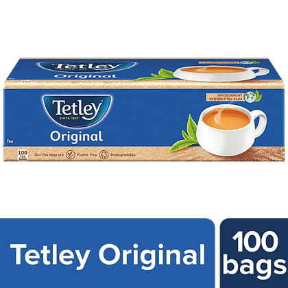 Tetley Black Tea - Original, Classic Assam Blend, Staple-Free, Environment Friendly Bags, 200 Gram (100 Bags X 1.7 Gram Each)