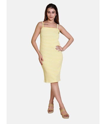 Bombay Velvet - Yellow Cotton Blend Women's Shift Dress ( Pack of 1 )