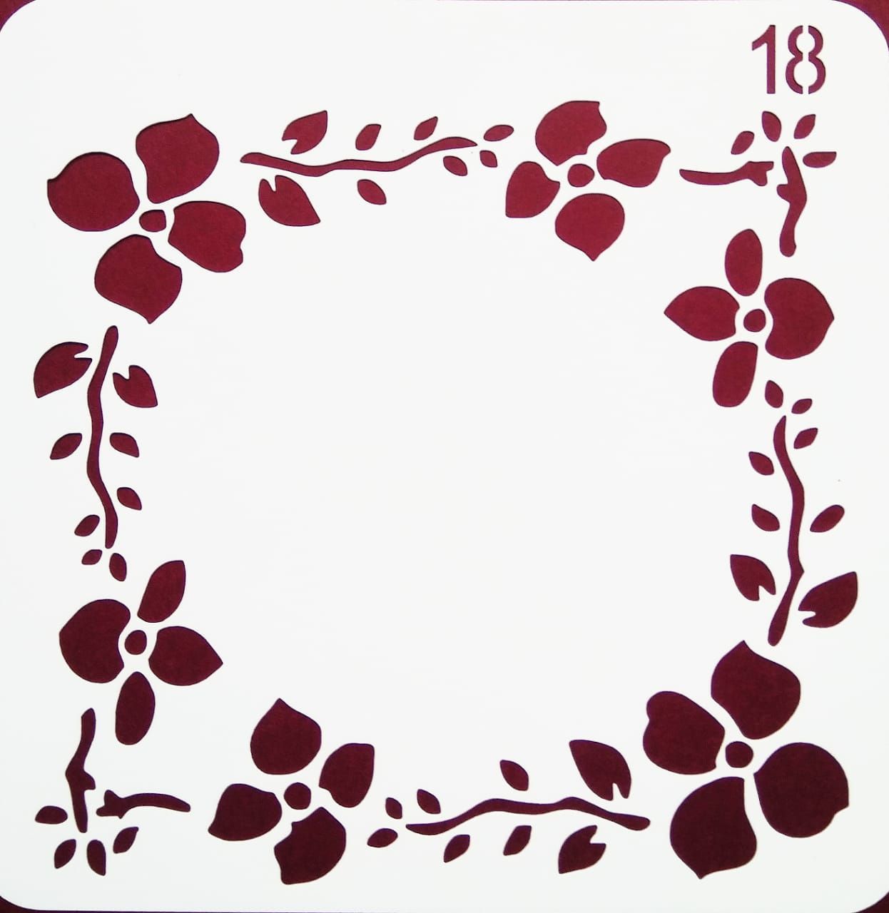 Imported Stencils- 5"*5"- Floral Circular Border