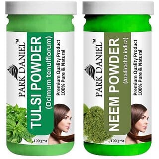PARK DANIEL Pure & Natural Tulsi Powder & Neem Powder Combo Pack of 2 Bottles of 100 gm (200 gm ) (200 ml)