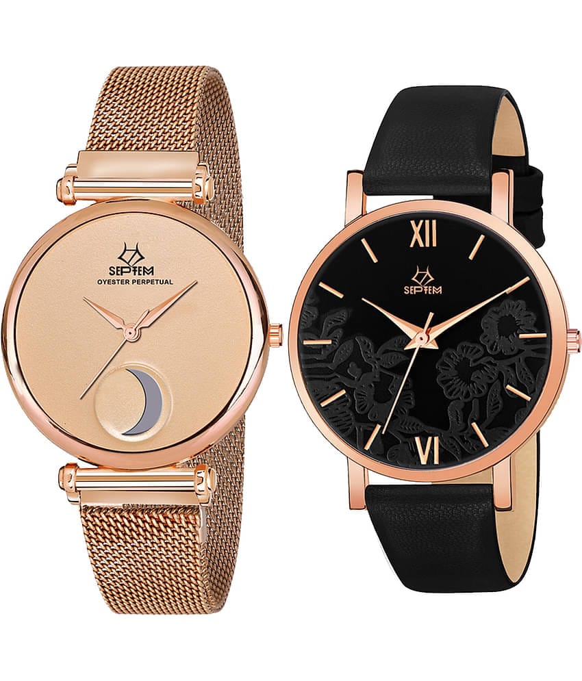 Septem Multicolor Leather Analog Men's Watch