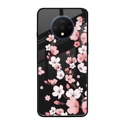 Black Cherry Blossom Glass Case for OnePlus 7T