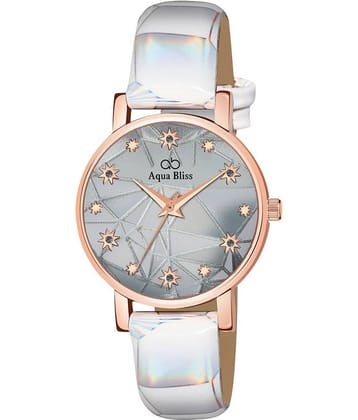 AQUA BLISS - White Leather Analog Womens Watch