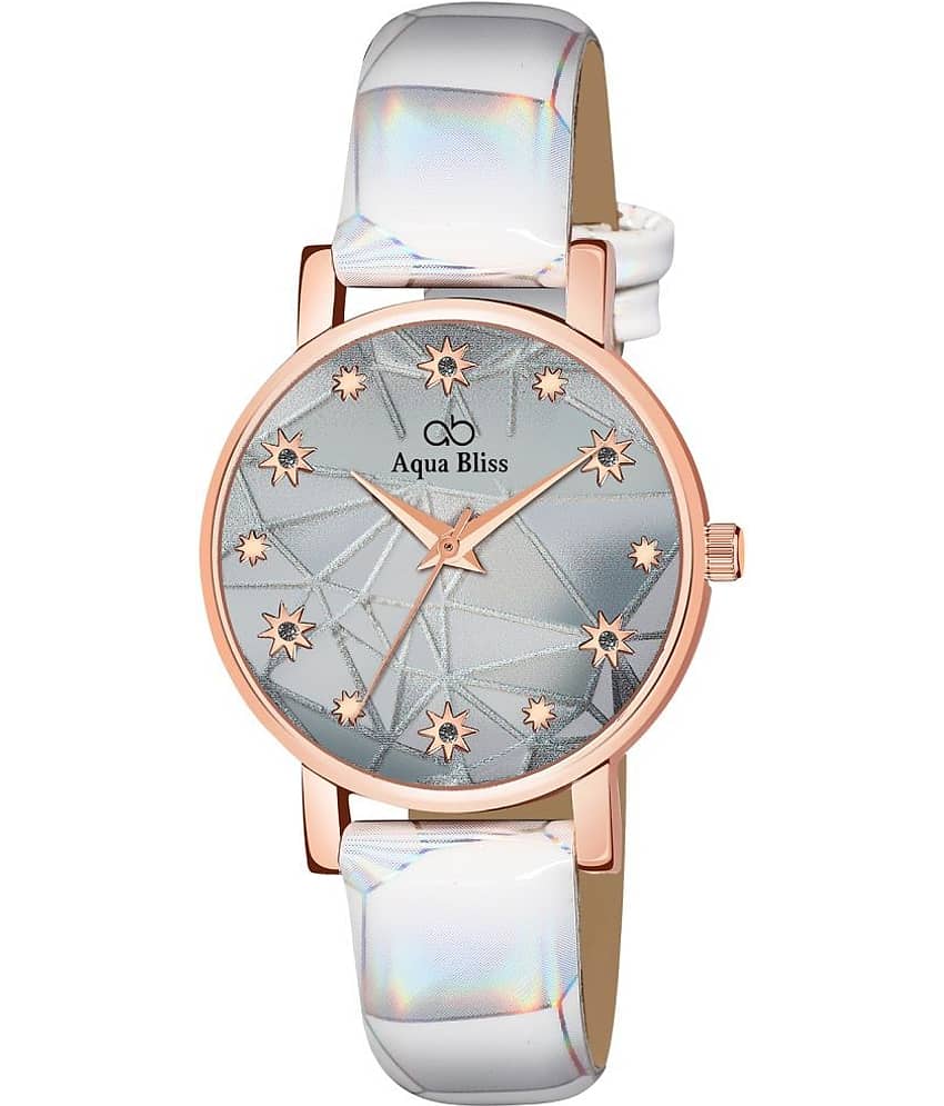 AQUA BLISS - White Leather Analog Womens Watch