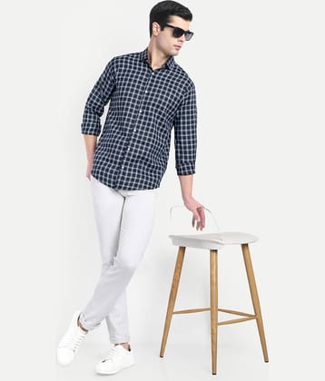 S-LINE 100% Cotton Slim Fit Checks Full Sleeves Men's Casual Shirt - Green ( Pack of 1 )