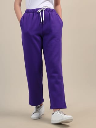 Amswan Womens Premium Cotton Purple Sweatpant-M