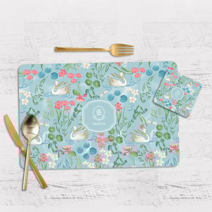 Swan's Lake Tableware Set-Blue / Flexible (matte finish) PVC Mats