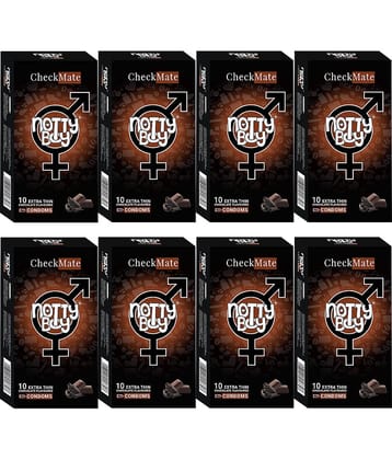NottyBoy Chocolate Flavoured Extra Thin Smooth Condoms For Men- 80 Units