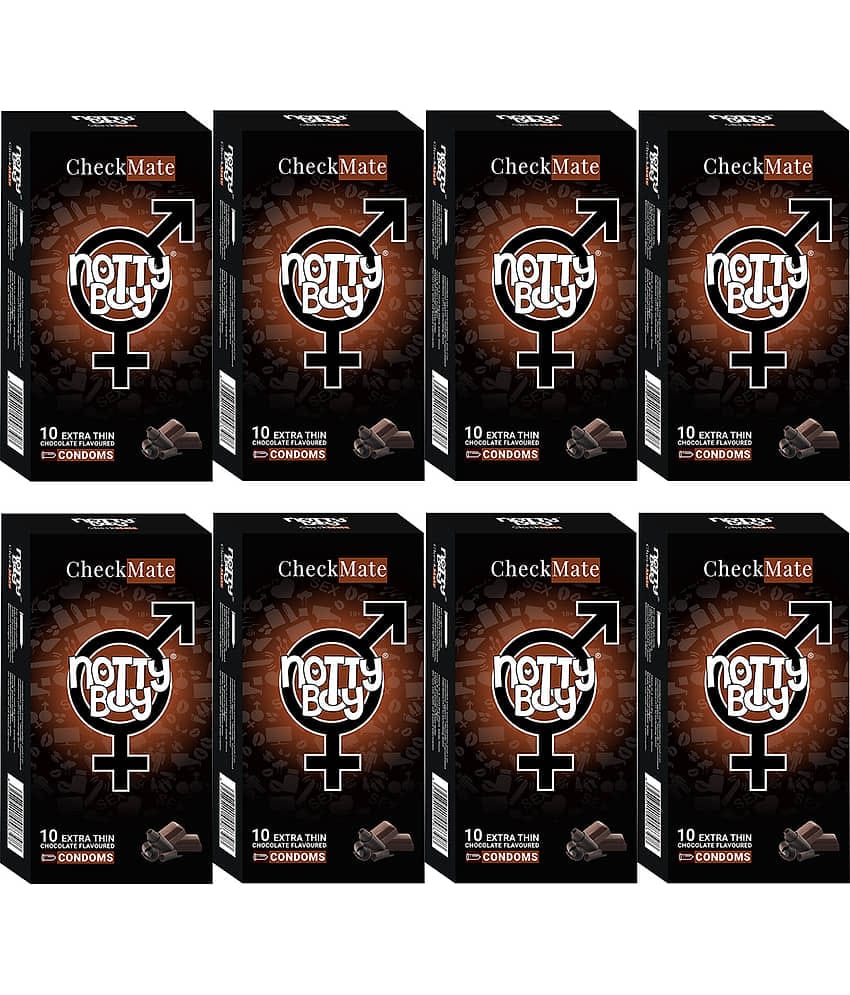 NottyBoy Chocolate Flavoured Extra Thin Smooth Condoms For Men- 80 Units