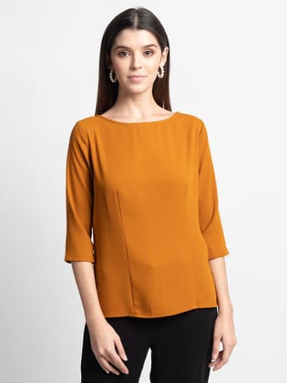 Crepe Top - Mustard-XL