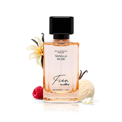 FIEN Perfume Vanilla Muse for Women | Sweet Gourmand Fragrance | 12 Hrs Long Lasting Eau De Parfum with Hazelnut, Peony & Vanilla Bean | mCaffeine Perfume | Valentine Gift | Premium & Luxurious for Every Occasion – 100ml FIEN Perfume Vanilla Muse for Wom