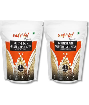 Amwel Multigrain Gluten Free Atta | 5 Super Grains & Millets 1.8 kg Pack of 2