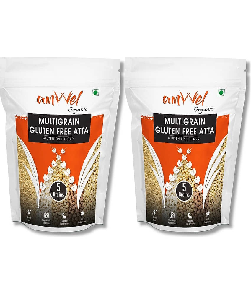 Amwel Multigrain Gluten Free Atta | 5 Super Grains & Millets 1.8 kg Pack of 2