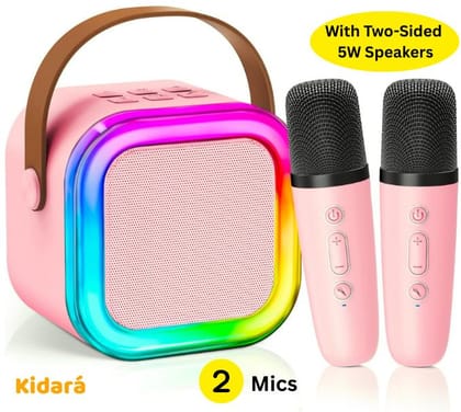 Karaoke Speaker with Two Wireless Mics | Ages 4-12 (Multicolor)