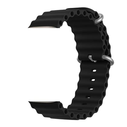 Valente Ocean Strap Compatible For Fire-Boltt Visionary BSW046, Ring BSW005, Call BSW014, Ring Pro BSW029-Black